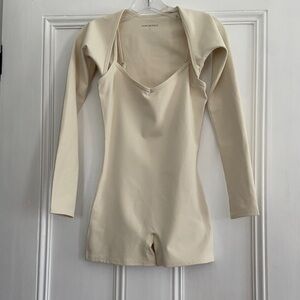WeWoreWhat Cream Onesie and Crop Jacket Small